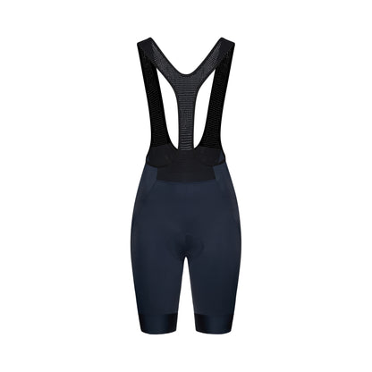 Korte fietsbroek met bretels POC CADENCE voor dames, marineblauw — witte achtergrond, 2000 x 2000