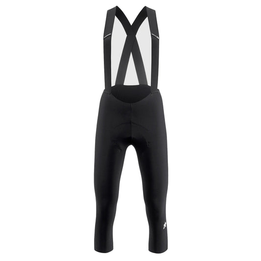 ASSOS MILLE GT SPRING FALL S11 driekwartfietsbroek met bretels voor dames, zwart — witte achtergrond, 2000 x 2000