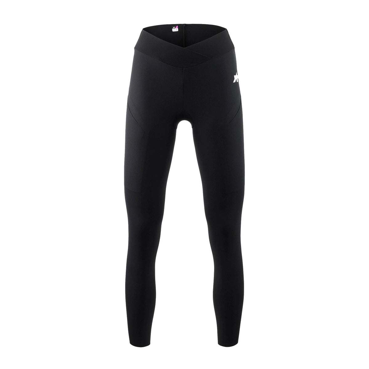 Lange fietsbroek ASSOS TACTICA POST RIDE T5 voor dames zwart — witte achtergrond, 2000 x 2000