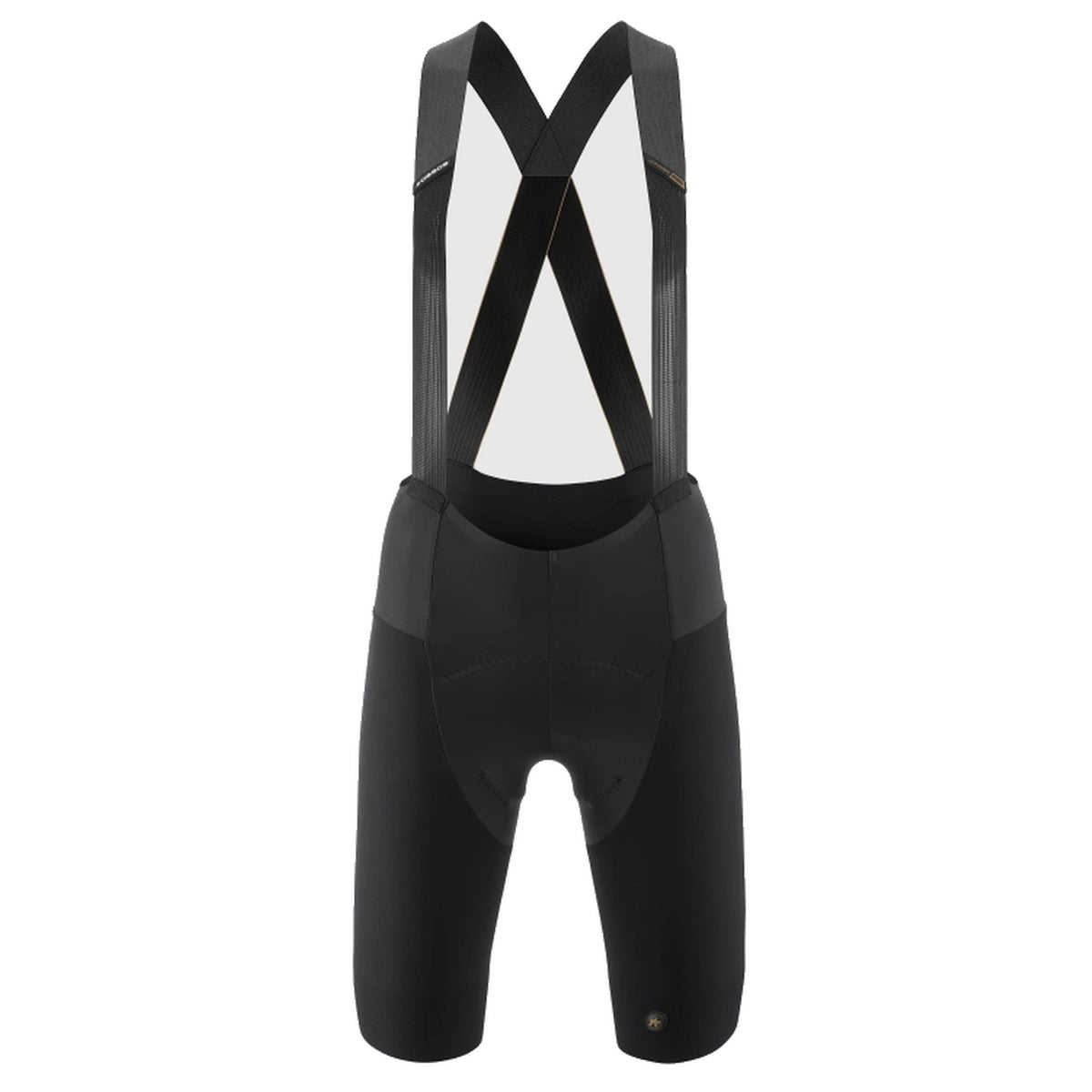 Korte fietsbroek met bretels ASSOS DYORA RSV S11 voor dames, zwart — witte achtergrond, 2000 x 2000