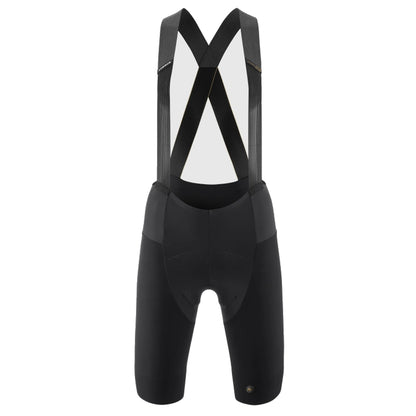 Korte fietsbroek met bretels ASSOS DYORA RSV S11 voor dames, zwart — witte achtergrond, 2000 x 2000