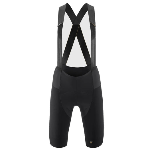 Korte fietsbroek met bretels ASSOS DYORA RSV S11 voor dames, zwart — witte achtergrond, 2000 x 2000