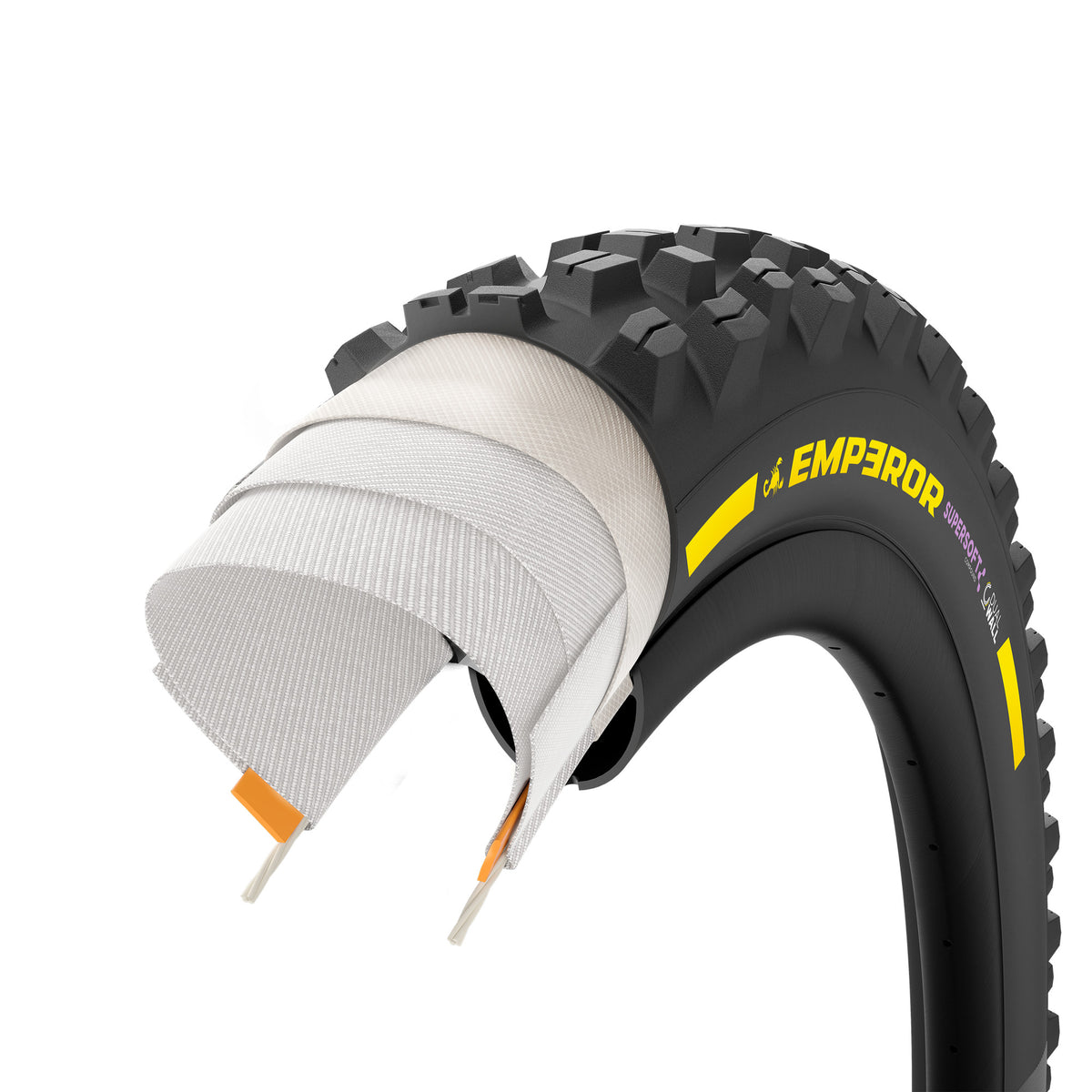 PIRELLI SCORPION EMPEROR buitenband 27.5x2.40 Soft DualWall Tubeless Ready, vouwband, zwart/geel Team Edition