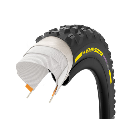 PIRELLI SCORPION EMPEROR buitenband 27.5x2.40 Soft DualWall Tubeless Ready, vouwband, zwart/geel Team Edition