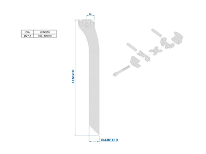 Zadelpen RITCHEY SUPERLOGIC ONE-BOLT Terugslag 20mm