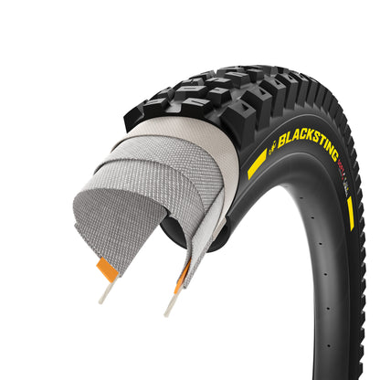 PIRELLI SCORPION BLACK STING 27.5x2.40 Soft DH+Wall Tubeless Ready vouwband zwart/geel teameditie