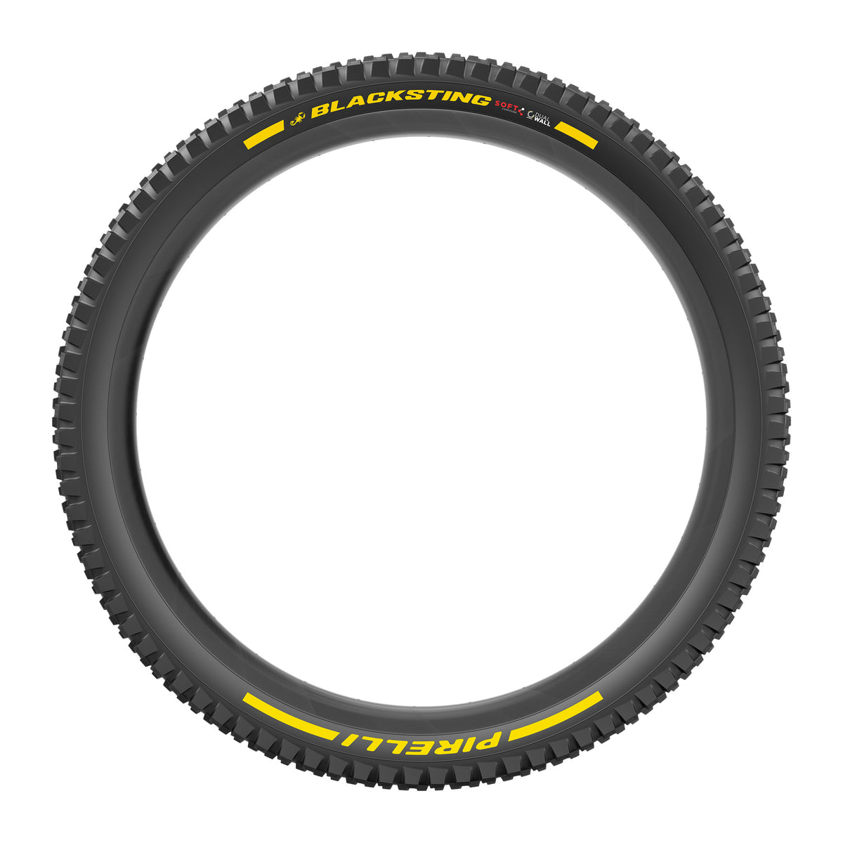 PIRELLI SCORPION BLACK STING buitenband 27.5x2.40 Soft DualWall Tubeless Ready vouwband zwart/geel Team Edition