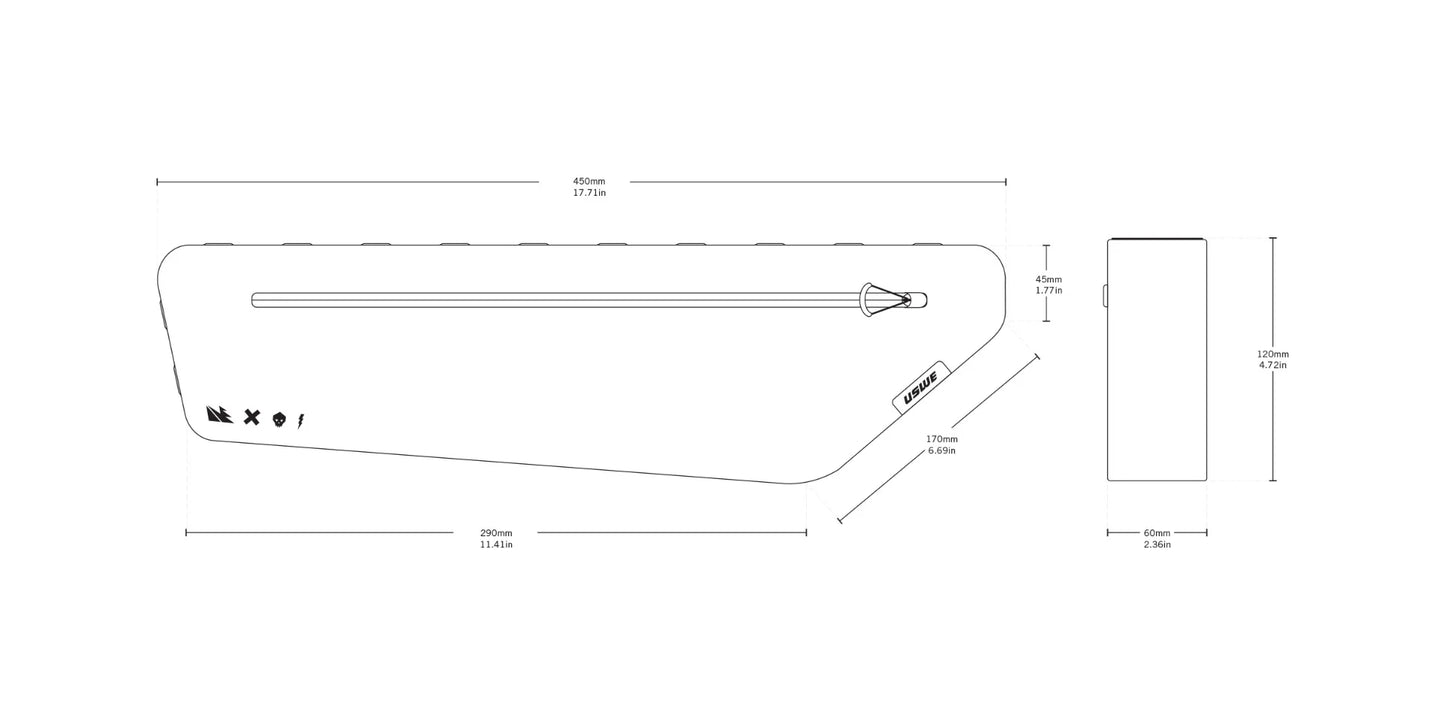 USWE FRAME TUBE LARGE 3,4 L zwarte frametas