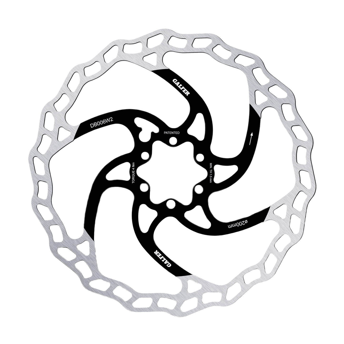 GALFER WAVE 2mm schijf met 6 gaten