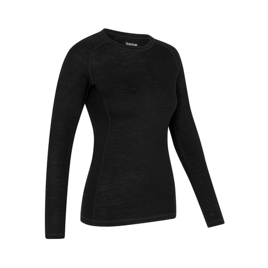 GRIPGRAB thermisch damesondershirt met merinomix en lange mouwen zwart