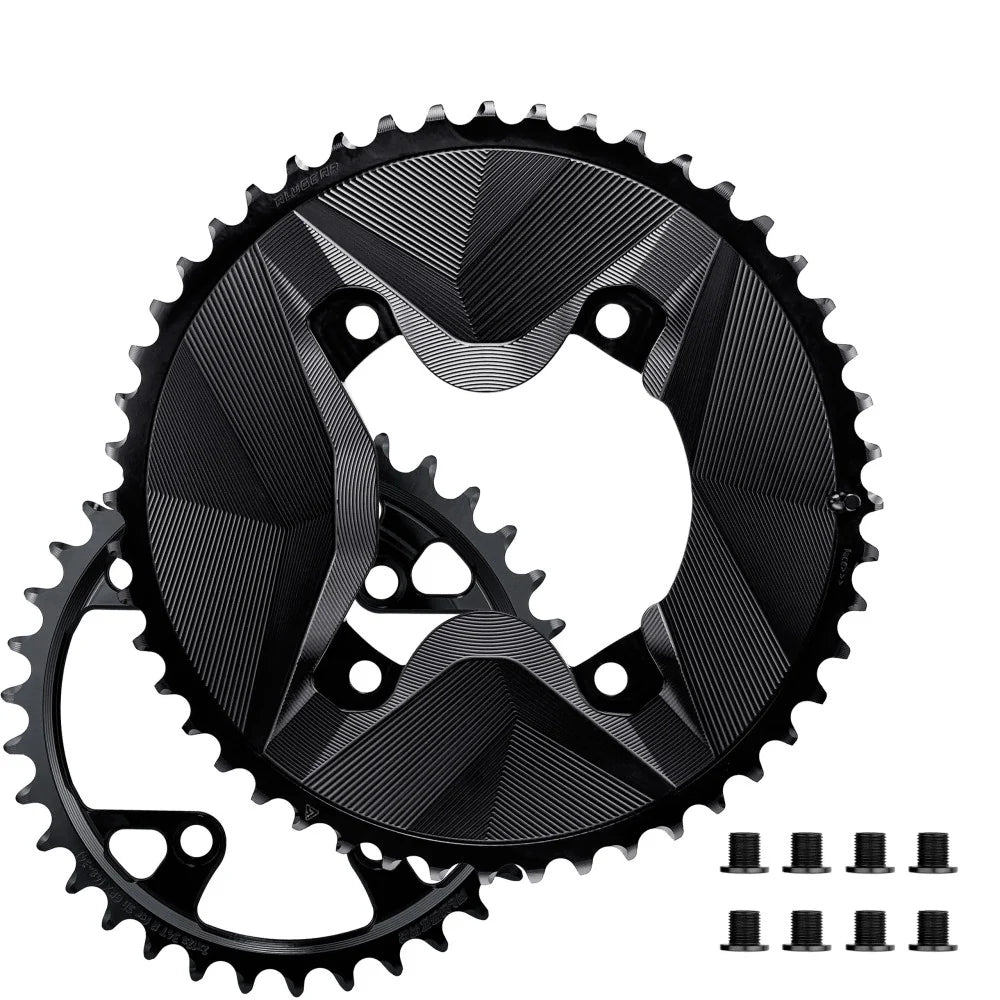 Paire de Plateaux 12V ALUGEAR AERO 110 BCD pour Shimano GRX Noir