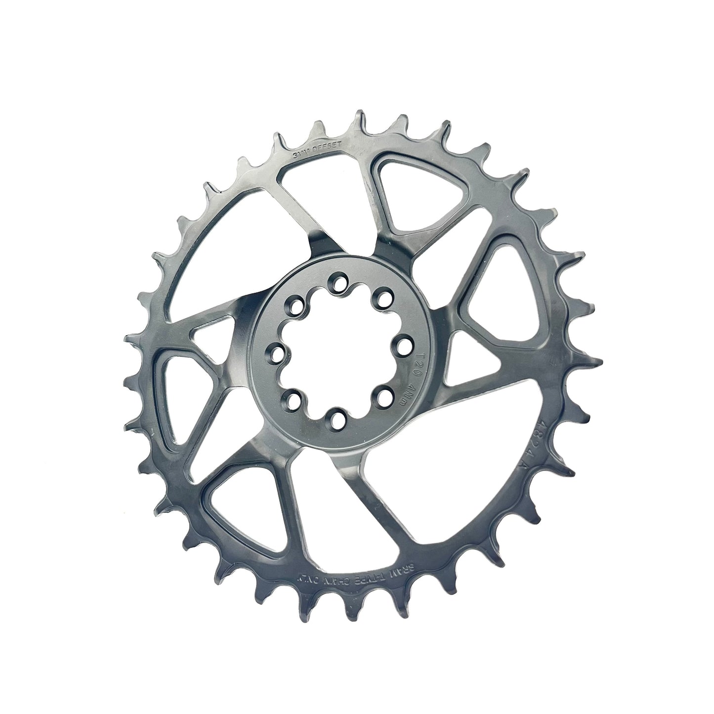 SRAM S1000 T-TYPE EAGLE BOOST 12V Staal Direct Mount Offset 3mm Zwart Mono kettingblad