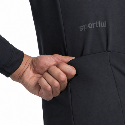 Veste SPORTFUL CLASSIC 2 Noir, détail de la poche sur fond blanc