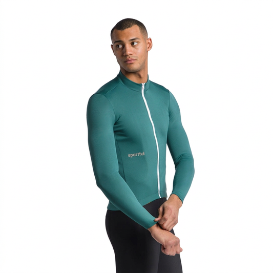 Maillot Sportful Classic vert, vue de face sur fond blanc