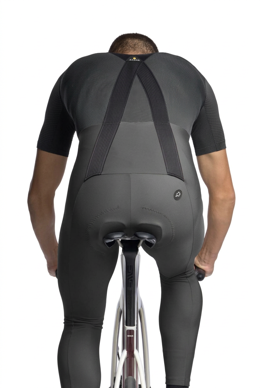 ASSOS MILLE GT SPRING FALL S11 lange fietsbroek met bretels grijs