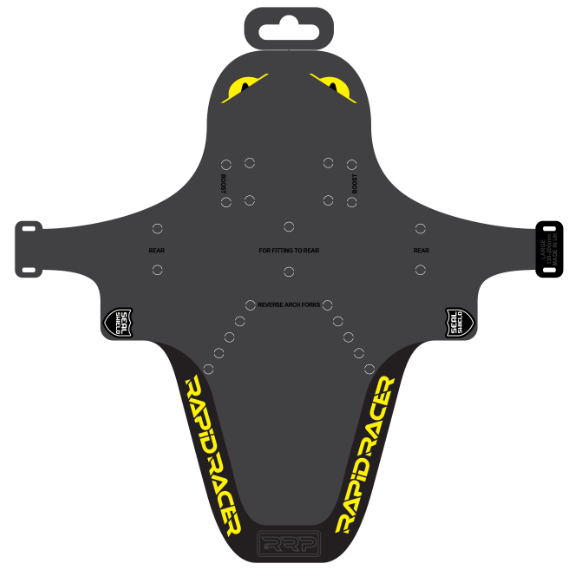 RRP EnduroGuard Standaard spatbord (vorken 80 tot 120mm) Zwart/Geel