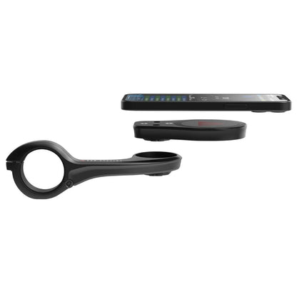 Adaptateur Magnétique de Support de Cintre  KOM CYCLING pour iPhone — présentation de la connexion avec un téléphone illustratif