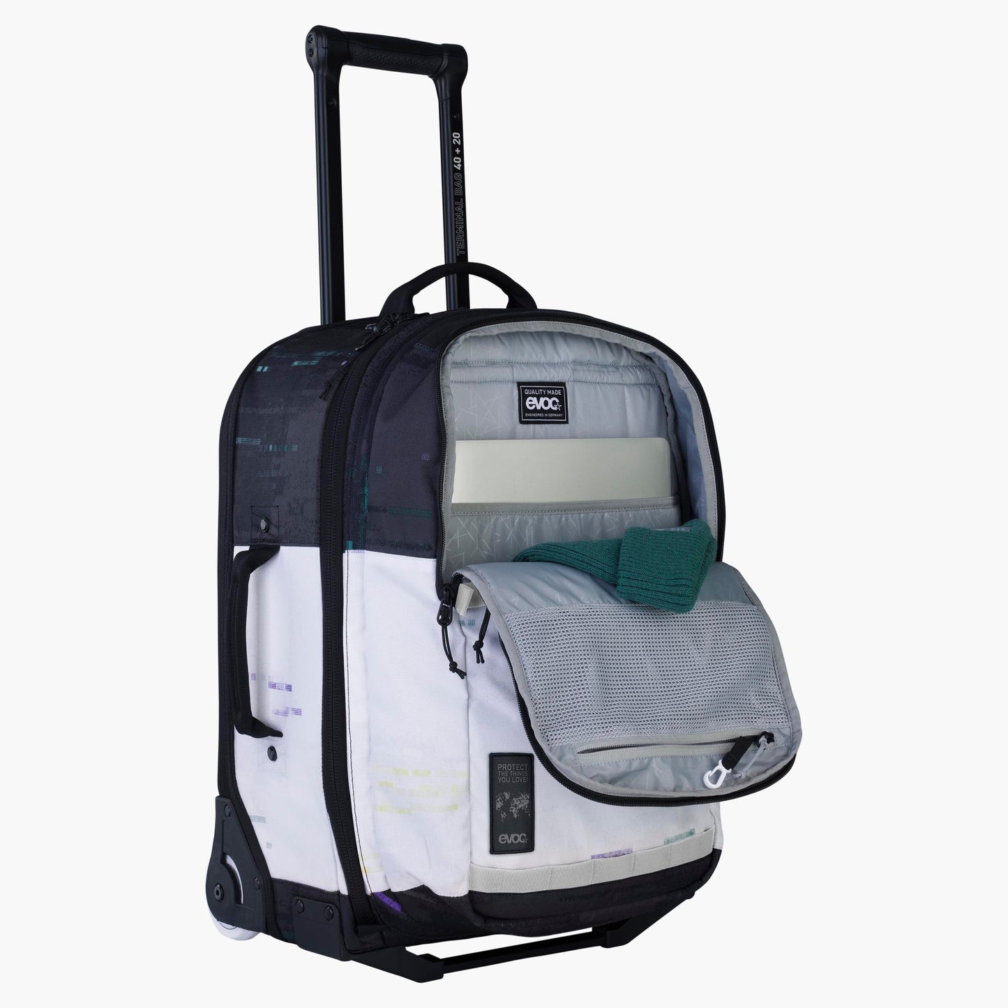 Valise EVOC TROLLEY 40 L +20 L Noir/Blanc