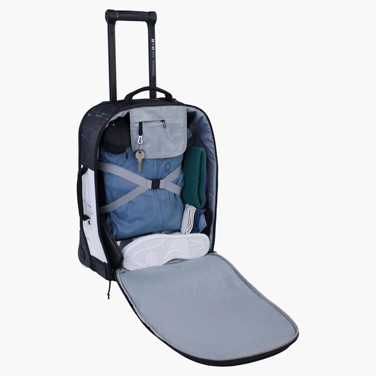 Valise EVOC TROLLEY 40 L +20 L Noir/Blanc