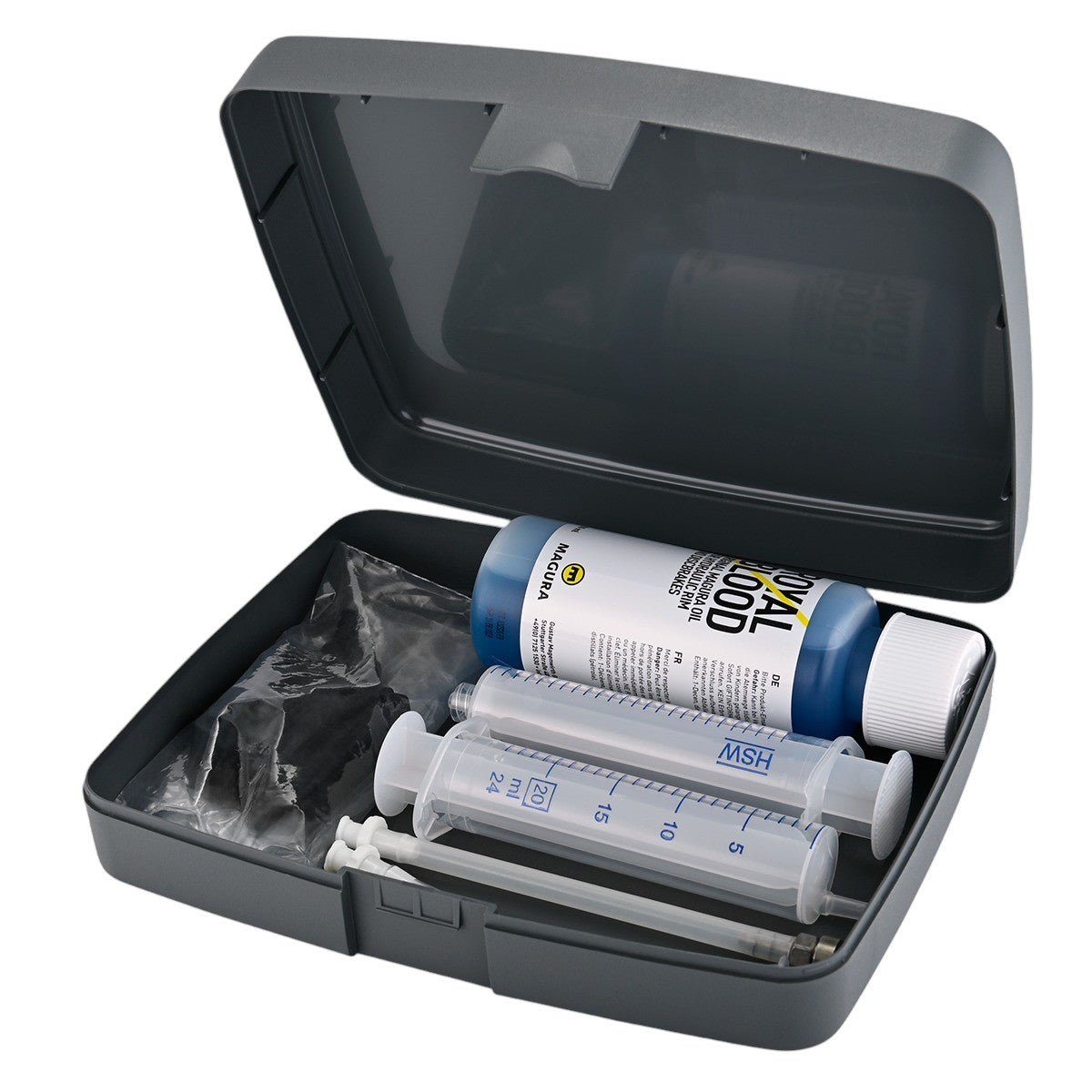 MAGURA Kernontluchtingsset (met minerale olie) voor hydraulische remmen.