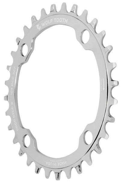 Enkelvoudig Kettingblad WOLF TOOTH DROP-STOP B 104mm Raw Silver