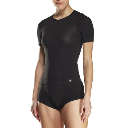 SIXS FTS1 Dames Kortarmig Ondershirt Zwart