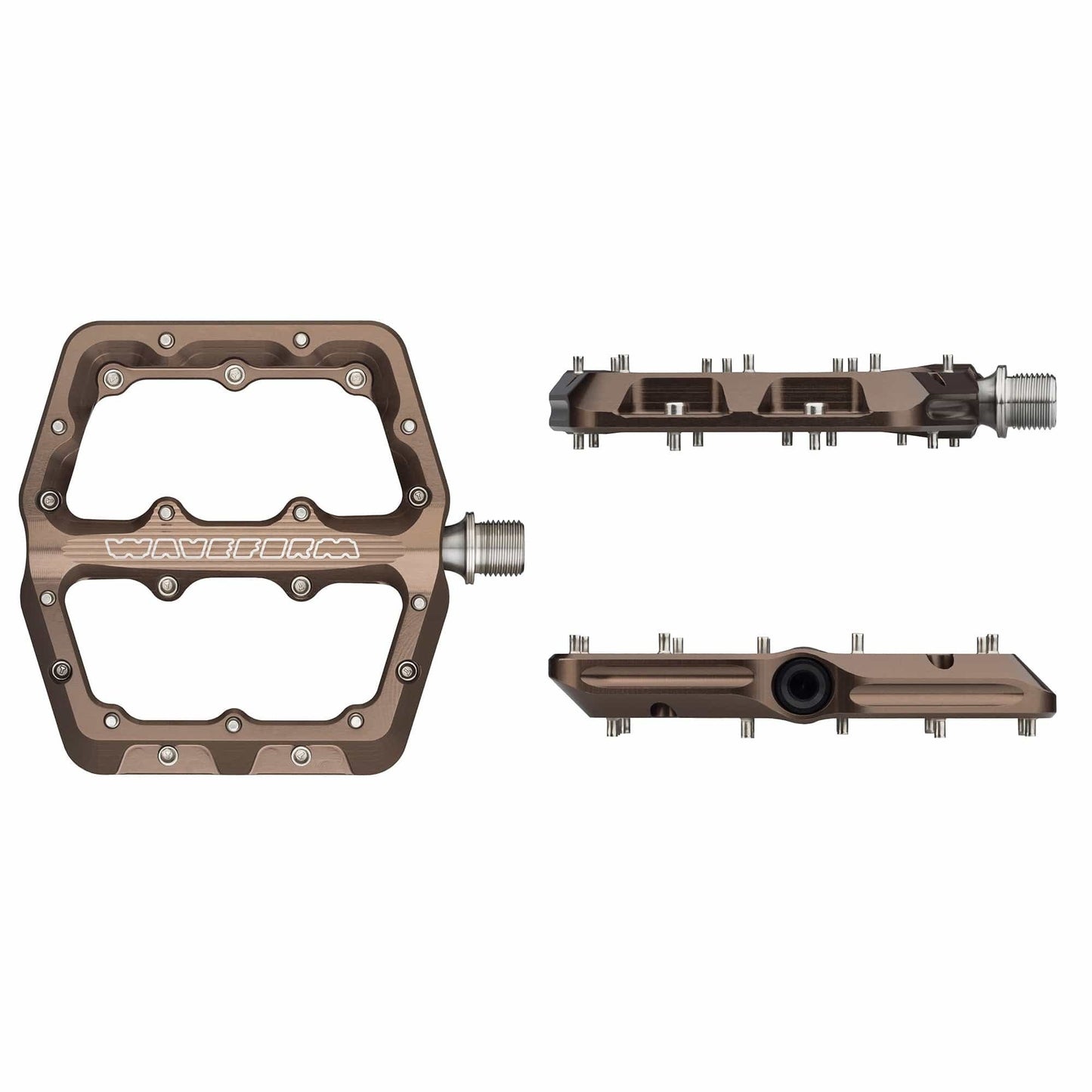 WOLF TOOTH WAVEFORM platte pedalen, Large, Espresso