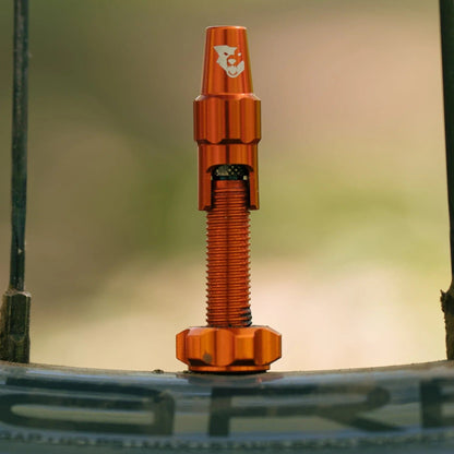 Set van 2 tubeless ventielen WOLF TOOTH CLIK VALVE Oranje