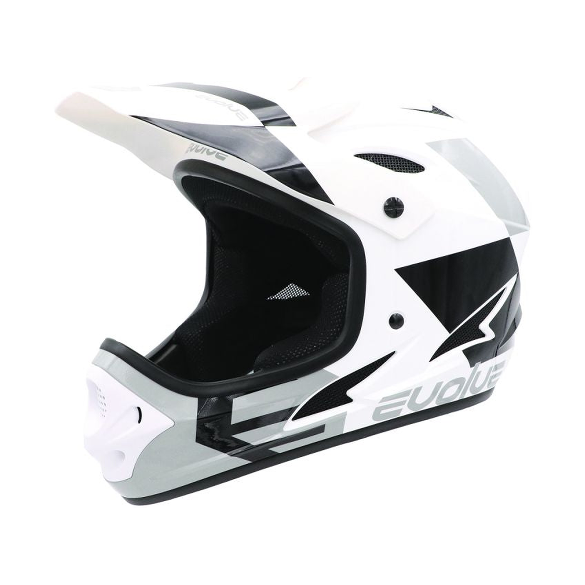 EVOLVE Storm Junior-fietshelm glanzend wit-zwart