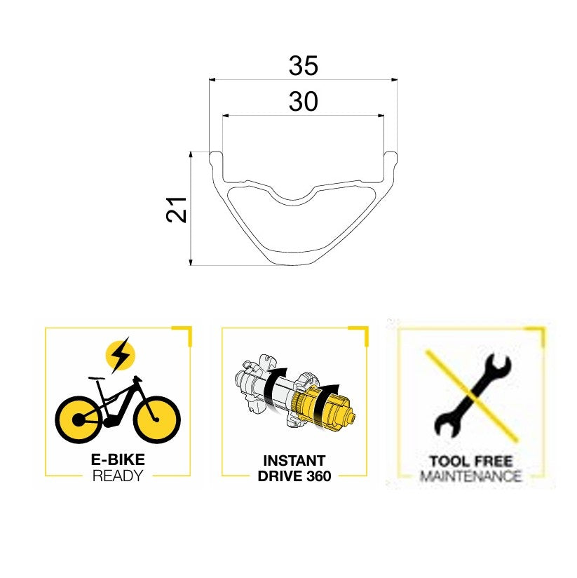 Paar MAVIC E-CROSSRIDE 1 29" 30MM wielen