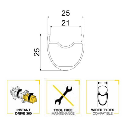 Roue Arrière MAVIC AKSIUM 1 DISC Tubeless Ready (Center Lock)