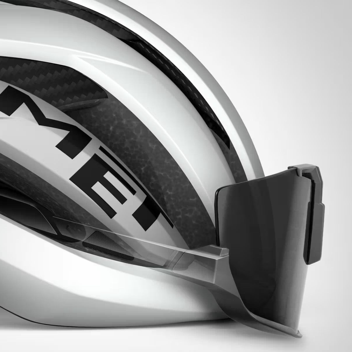 Casque Route MET TRENTA 3K CARBON MIPS Blanc Argent Mat