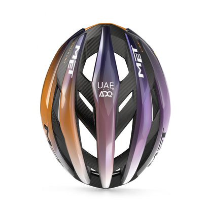 Weghelm MET TRENTA 3K CARBON MIPS UAE TEAM ADQ 2026 Paars/Oranje