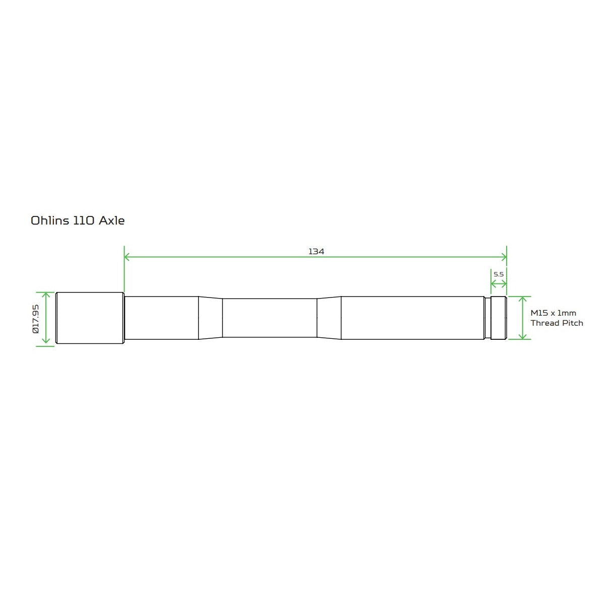 HOPE Voorwielas voor OHLINS RXF34/RXF36/RXF38 Vorken Zilver