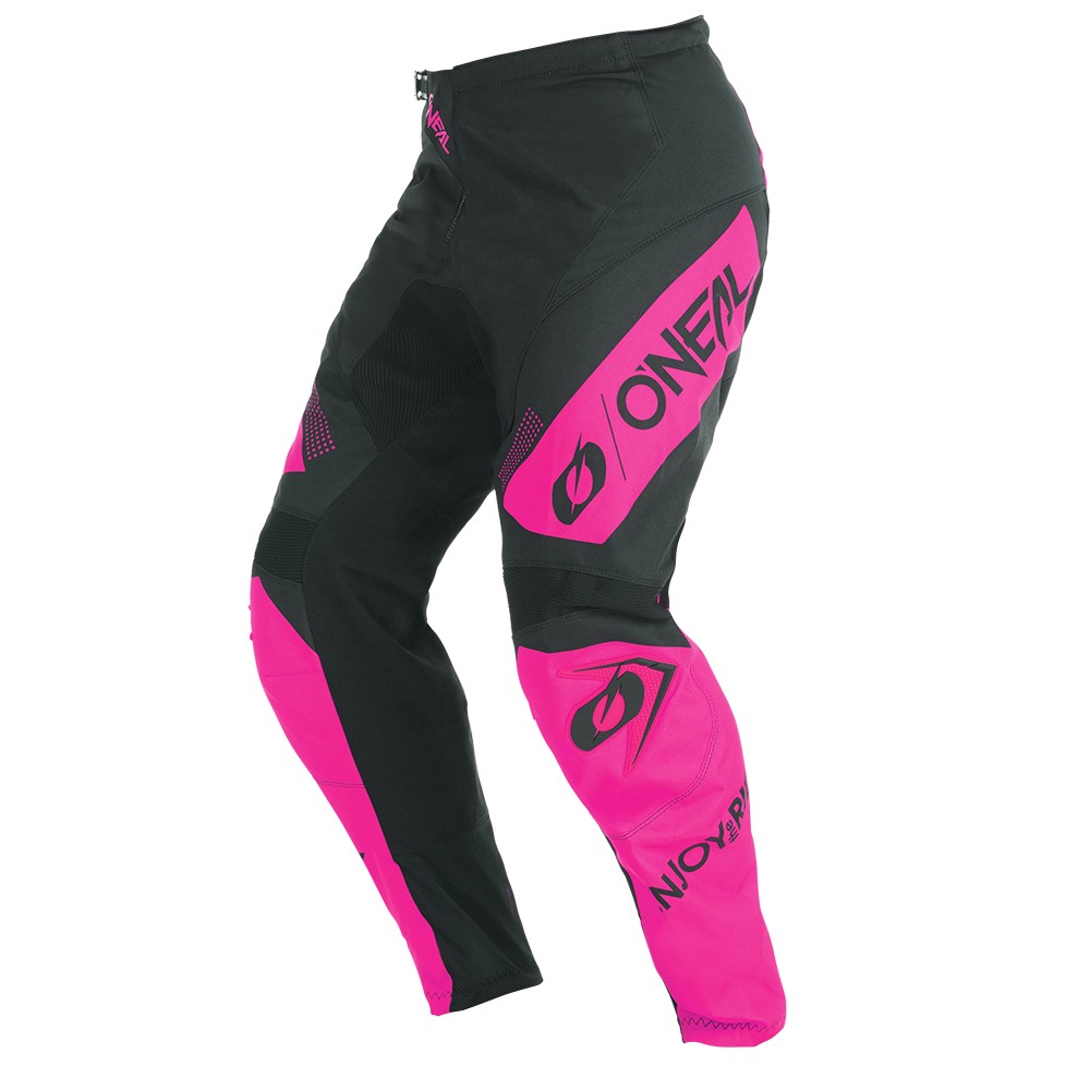 O'NEAL ELEMENT RACEWEAR motorcrossbroek voor dames zwart/roze - vooraanzicht