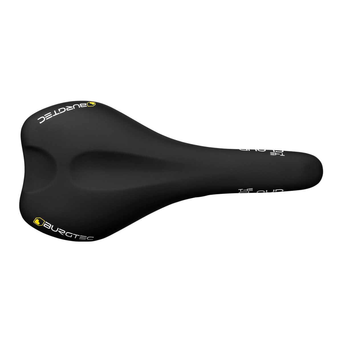 BURGTEC THE CLOUD MK2 zadel met titanium rails, zwart — bovenaanzicht