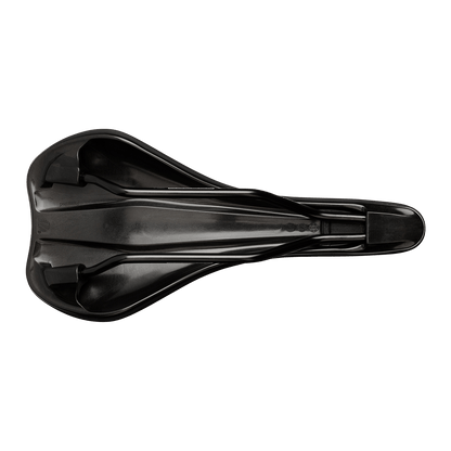 BURGTEC THE CLOUD MK2-zadel met titanium rails, zwart — onderaanzicht en titanium rails