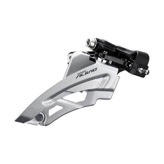 SHIMANO ALIVIO FD-M3100-M voorderailleur, 3x9-speed, hoge klemband — afbeelding 1 op witte achtergrond