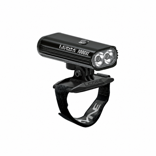 LEZYNE HELMET LITE DRIVE 1000XL voorlamp zwart — product op witte achtergrond