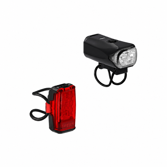 LEZYNE KTV DRIVE 300+ / KTV+ DRIVE voor- en achterlicht — producten op witte achtergrond