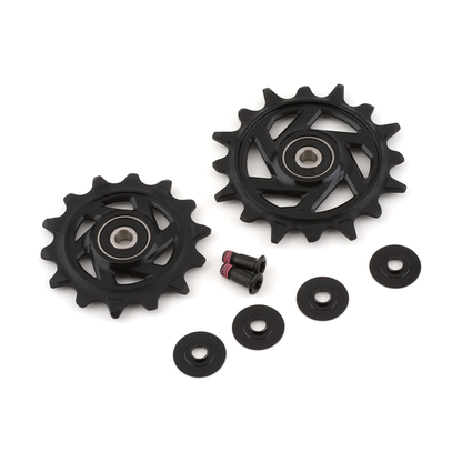 Derailleurwieltjes voor SRAM X0/GX T-TYPE EAGLE AXS / RIVAL XPLR E1-achterderailleur met 12 versnellingen — 11.7518.104.008 — foto van het onderdeel op een witte achtergrond