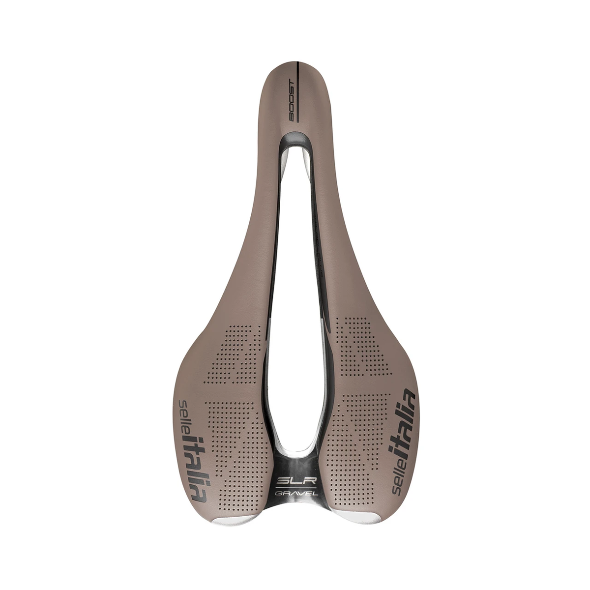 SELLE ITALIA SLR BOOST GRAVEL SUPERFLOW S-zadel met TI316-rails, bruin — bovenaanzicht, bruin, S3