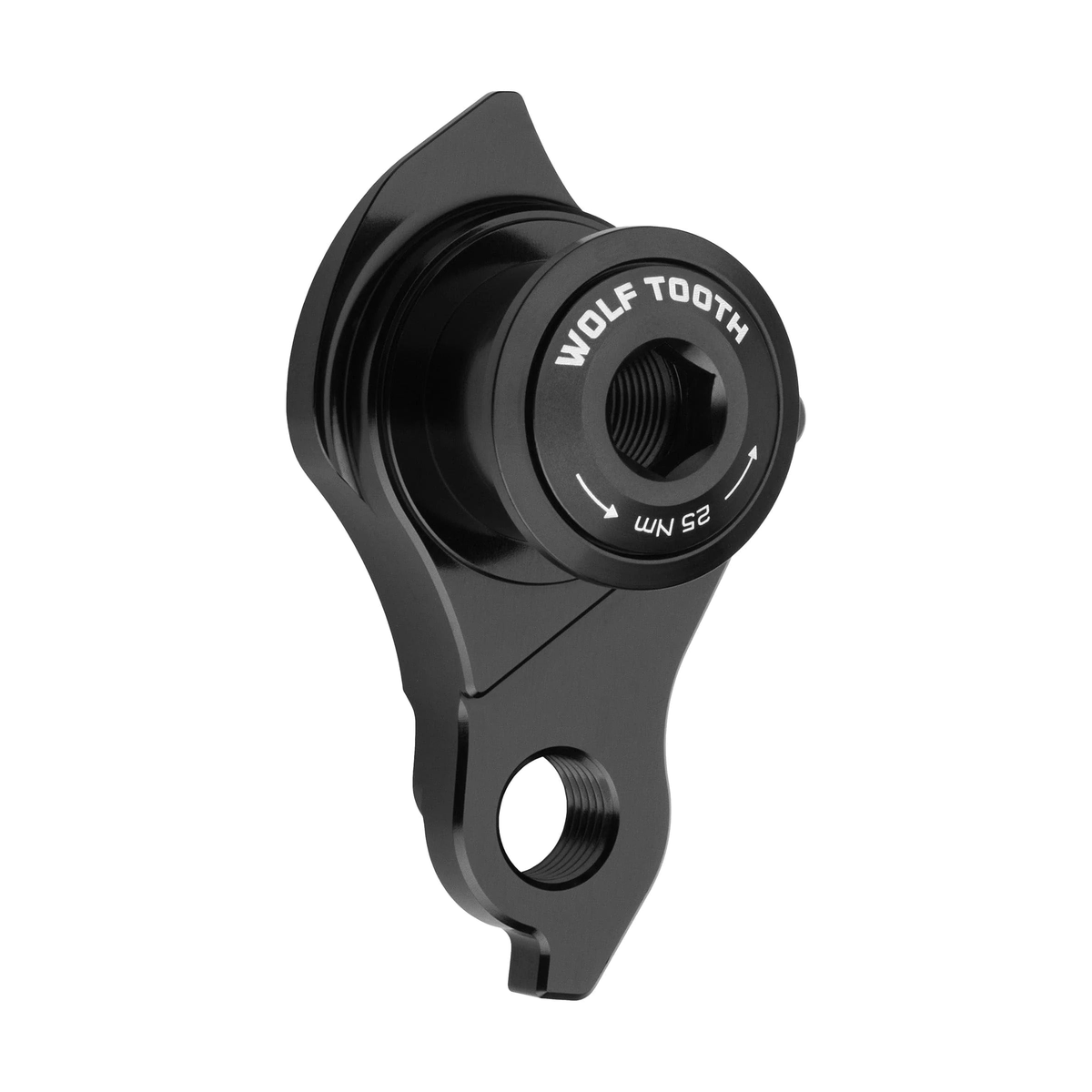 Patte de Dérailleur WOLFTOOTH UDH Noir — vue produit sur fond blanc
