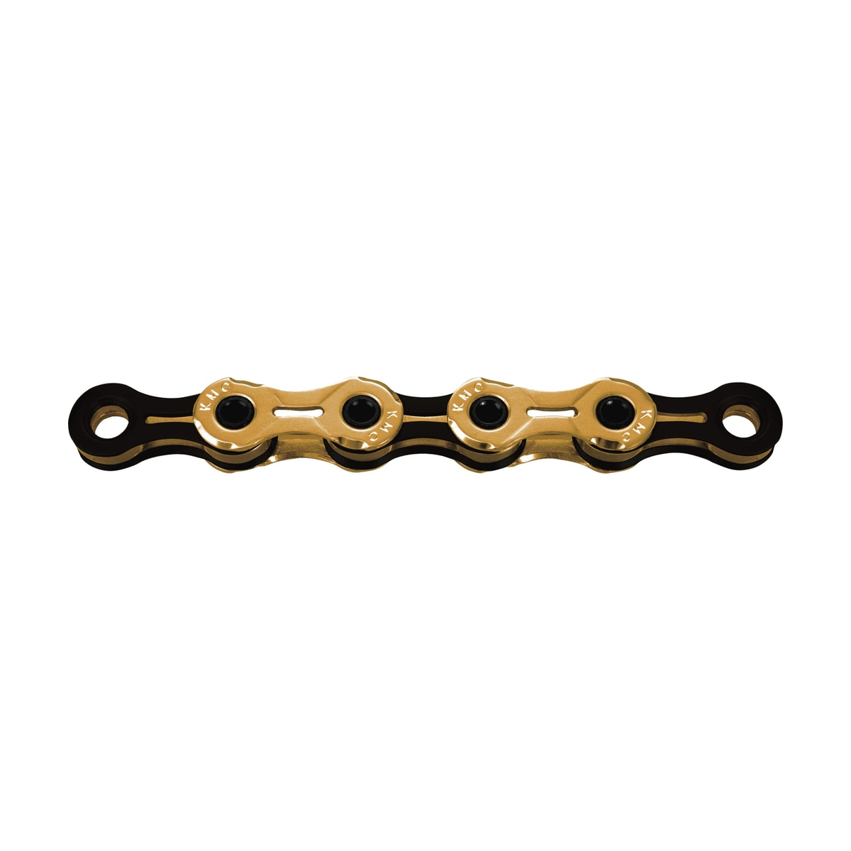 KMC 11-speed ketting X11SL Ti-N zwart/goud — productfoto op witte achtergrond
