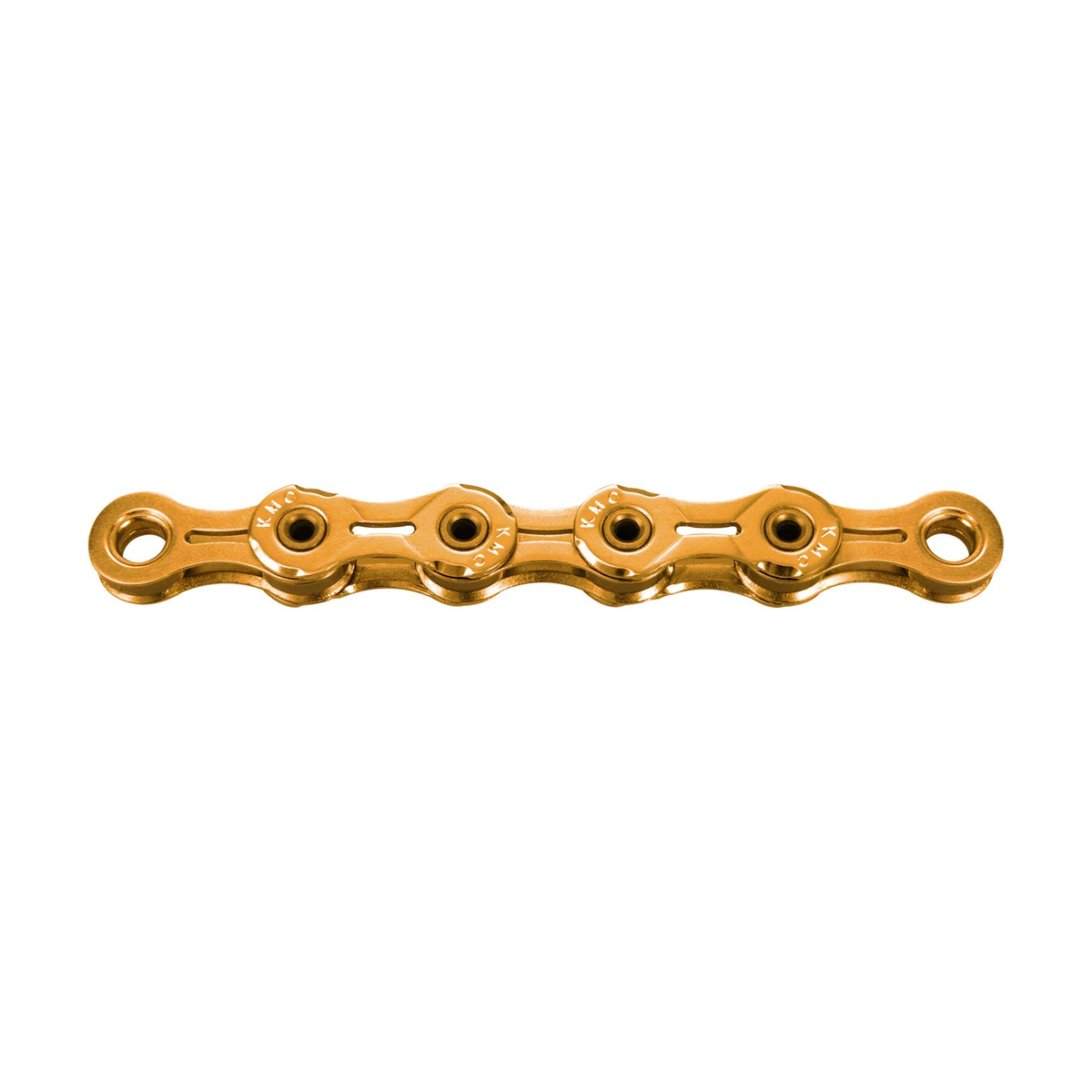 KMC 11-speed ketting X11SL Ti-N goud, gewaxt — productfoto op witte achtergrond