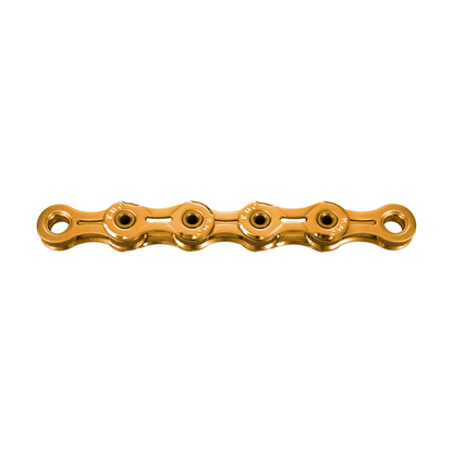 KMC 11-speed ketting X11SL Ti-N goud, gewaxt — productfoto op witte achtergrond