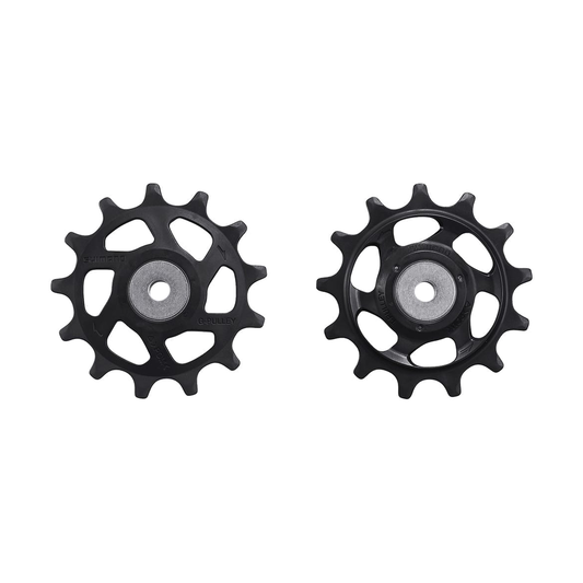 12-speed derailleurwieltjes voor SHIMANO XT achterderailleur RD-M8100/M8120 — onderdeel op witte achtergrond