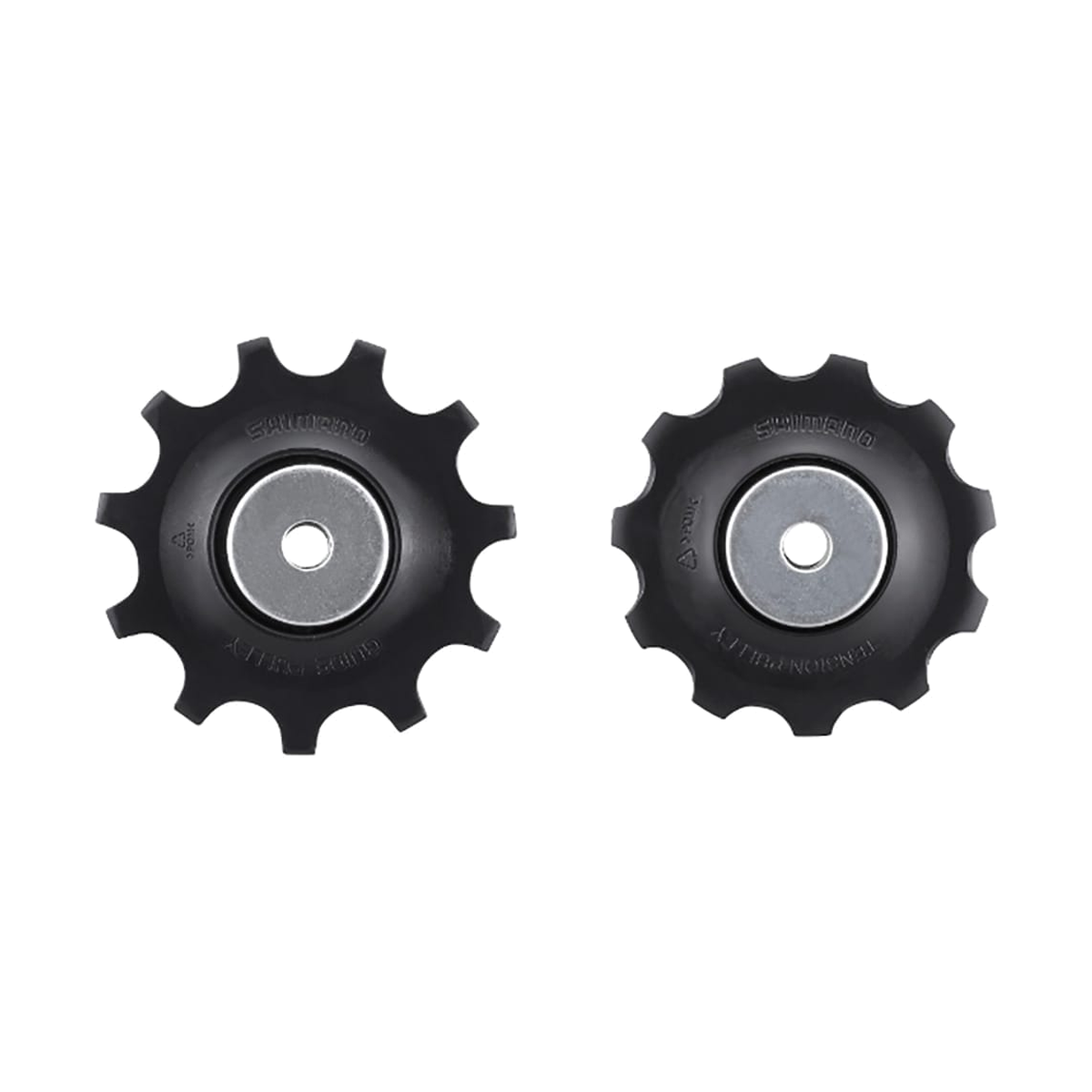 10-speed derailleurwieltjes voor SHIMANO DEORE achterderailleur RD-M6000 met middellange kooi — onderdeel op witte achtergrond