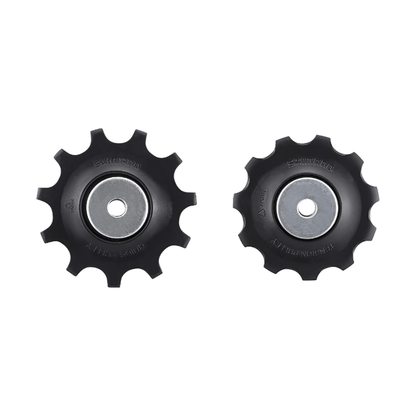 10-speed derailleurwieltjes voor SHIMANO DEORE achterderailleur RD-M6000 met middellange kooi — onderdeel op witte achtergrond