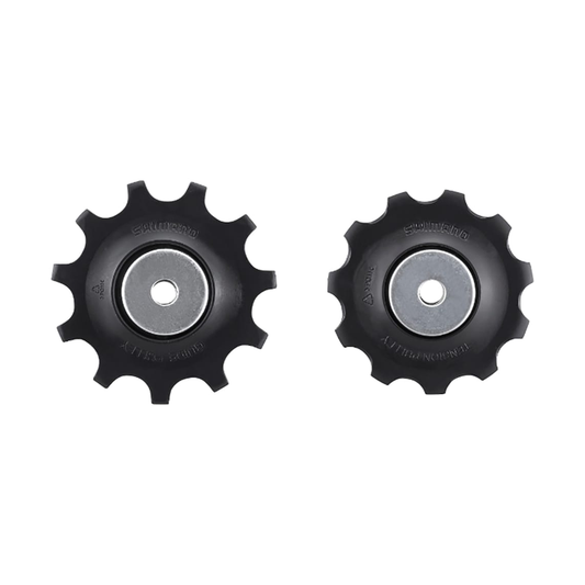 10-speed derailleurwieltjes voor SHIMANO DEORE achterderailleur RD-M6000 met middellange kooi — onderdeel op witte achtergrond